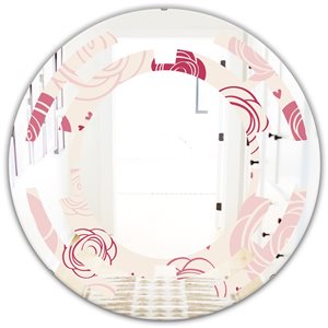 DesignArt 24-in x 24-in Roses Pattern Modern Round Mirror