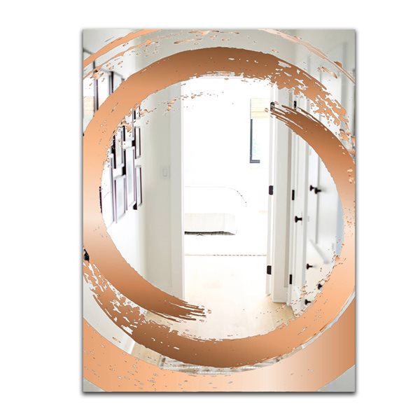 Designart 35.4-in x 23.6-in Copper Minimal 4 Glam Rectangle Mirror ...