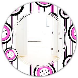 DesignArt 24-in Purple Circular Retro Pattern I Round Wall Mirror