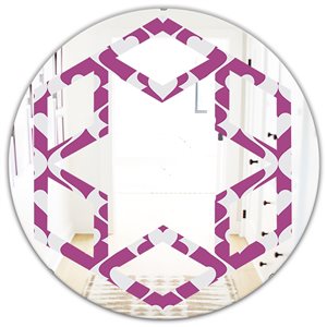 DesignArt 24-in x 24-in Purple Retro Pattern Abstract Design VIII Modern Wall Mirror