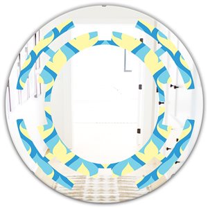 DesignArt 24-in x 24-in Retro Pattern Abstract Design IX Modern Round Wall Mirror