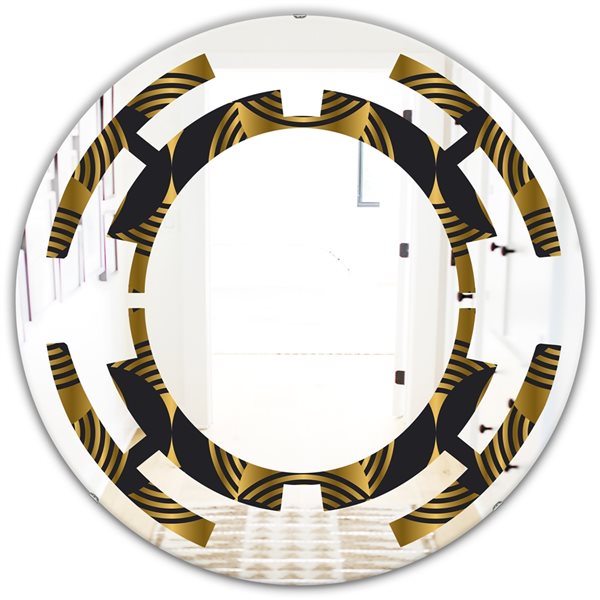 Designart 24 In Gold Art Deco Style Modern Pattern Decorative Round   330908197 MainImage 001 L 