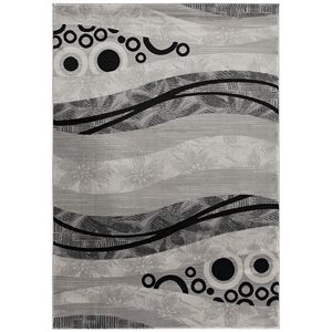 Rug Branch Tapis d'intérieur moderne géométrique gris noir - 4x6