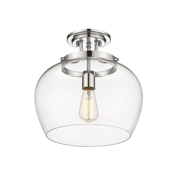 Z-Lite Joliet 13-in Chrome Transitional Semi-Flush Mount Light