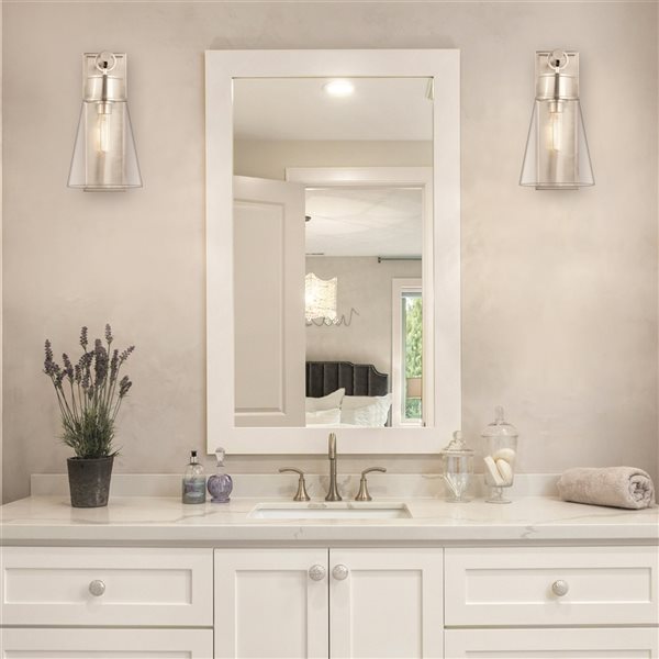 Z-Lite Wentworth 7.5-in W 1-Light Brushed Nickel Transitional Wall Sconce