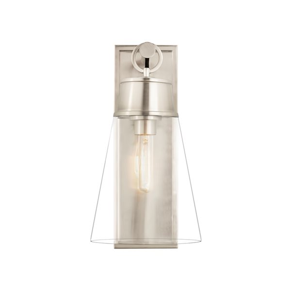 Z-Lite Wentworth 7.5-in W 1-Light Brushed Nickel Transitional Wall Sconce