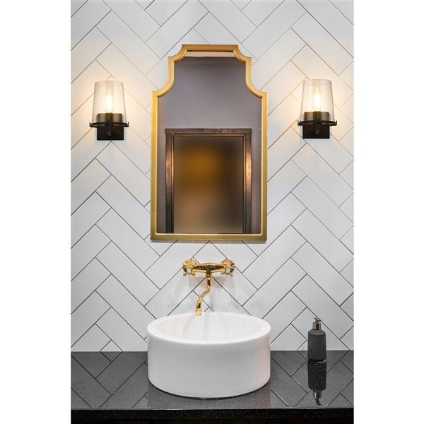 Z-Lite Callista 6.5-in W Matte Black 1-Light Transitional Wall Sconce