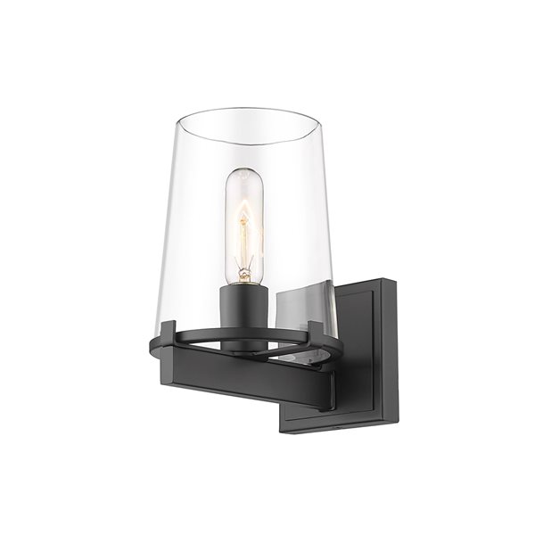 Z-Lite Callista 6.5-in W Matte Black 1-Light Transitional Wall Sconce