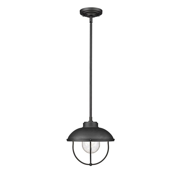 Z-Lite Ansel Black Traditional Dome Halogen Medium (10-22-in) Pendant Light