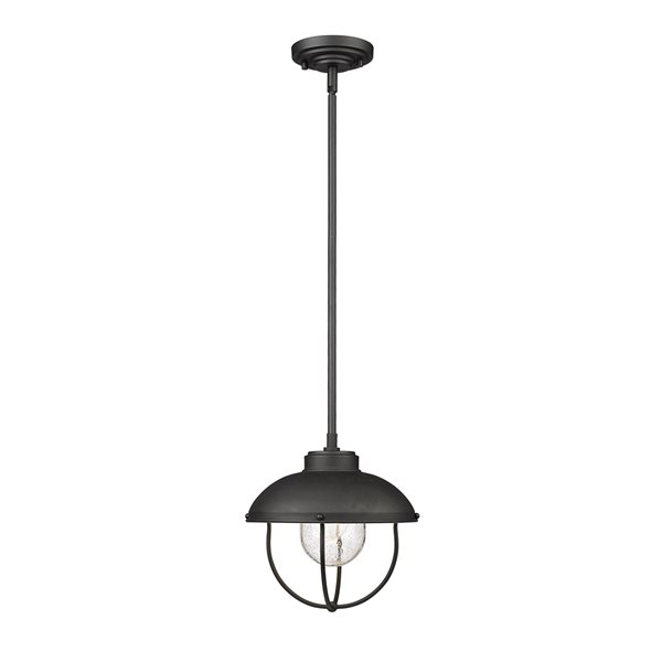 Z-Lite Ansel Black Traditional Dome Halogen Medium (10-22-in) Pendant Light