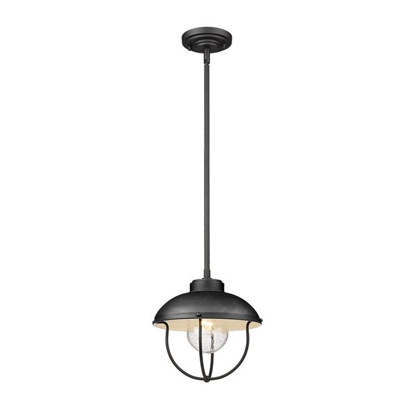 Z-Lite Ansel Black Traditional Dome Halogen Medium (10-22-in) Pendant Light