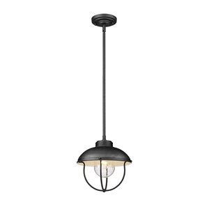 Z-Lite Ansel Black Traditional Dome Halogen Medium (10-22-in) Pendant Light