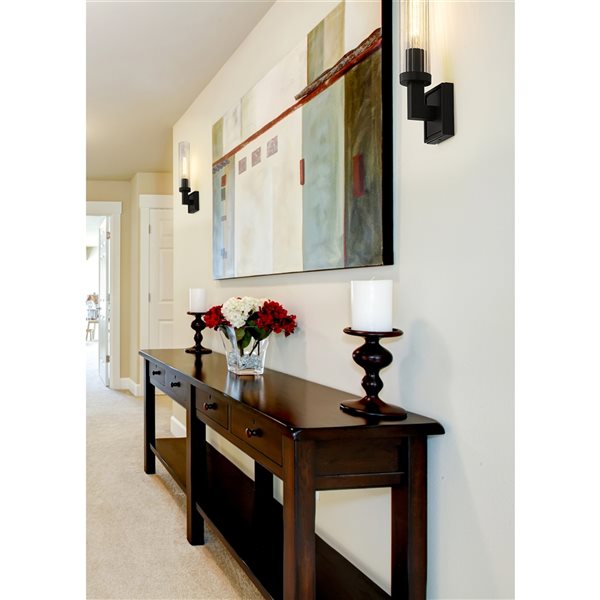 Z-Lite Beau 3.75-in W 1-Light Bronze Transitional Wall Sconce