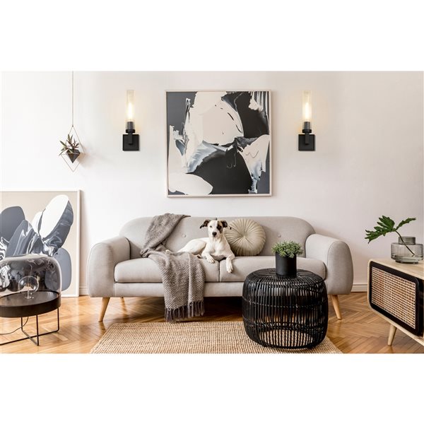 Z-Lite Beau 3.75-in W 1-Light Bronze Transitional Wall Sconce