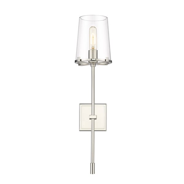 Z-Lite Callista 6.5-in W 1-Light Polished Nickel Transitional Wall Sconce