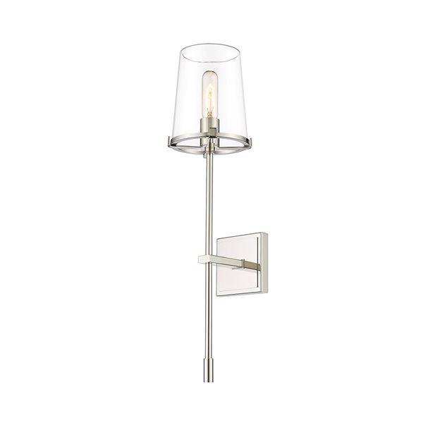 Z-Lite Callista 6.5-in W 1-Light Polished Nickel Transitional Wall Sconce