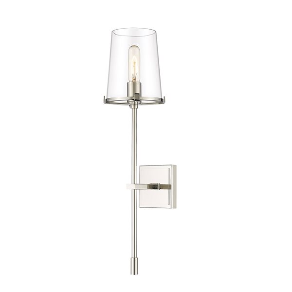 Z-Lite Callista 6.5-in W 1-Light Polished Nickel Transitional Wall Sconce