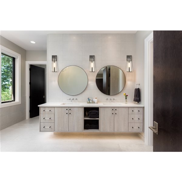 Z-Lite Wentworth 7.5-in W 1-Light Plated Bronze Transitional Wall Sconce