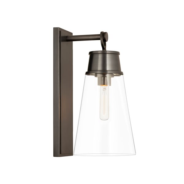 Z-Lite Wentworth 7.5-in W 1-Light Plated Bronze Transitional Wall Sconce
