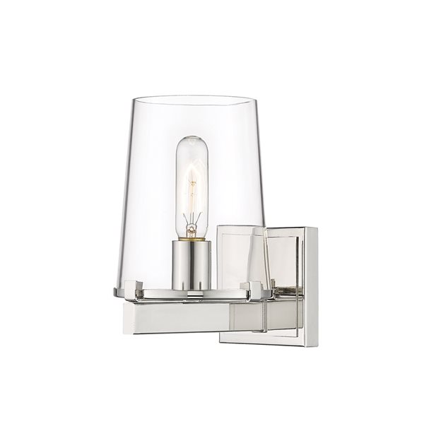 Z-Lite Callista 6.5-in W Polished Nickel 1-Light Transitional Wall Sconce