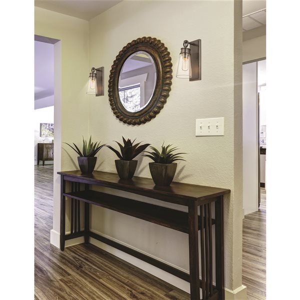 Z-Lite Wentworth 4.5-in W 1-Light Plated Bronze Transitional Wall Sconce