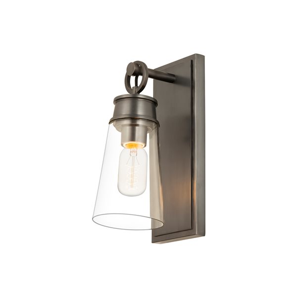 Z-Lite Wentworth 4.5-in W 1-Light Plated Bronze Transitional Wall Sconce