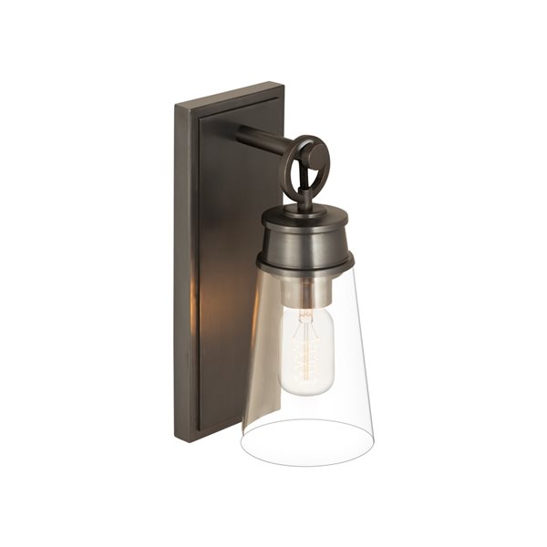 Z-Lite Wentworth 4.5-in W 1-Light Plated Bronze Transitional Wall Sconce