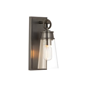 Z-Lite Wentworth 4.5-in W 1-Light Plated Bronze Transitional Wall Sconce