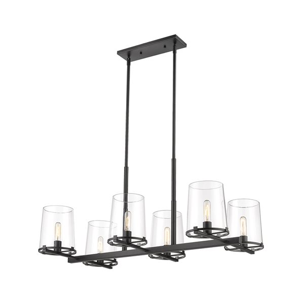 Z-Lite Callista 6-Light Matte Black Transitional Chandelier