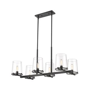 Z-Lite Callista 6-Light Matte Black Transitional Chandelier