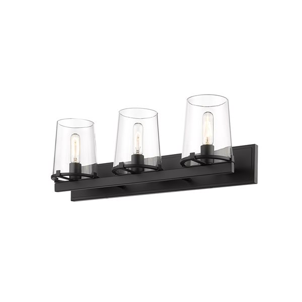 Z-Lite Callista 3-Light Black Transitional Vanity Light