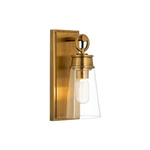 Z-Lite Wentworth 4.5-in W 1-Light Rubbed Brass Transitional Wall Sconce