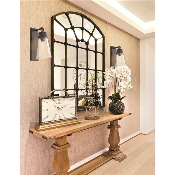 Z-Lite Wentworth 7.5-in W 1-Light Matte Black Transitional Wall Sconce