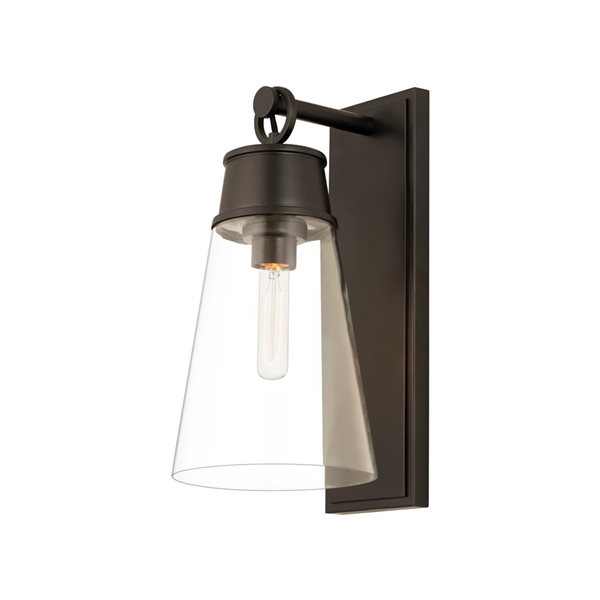 Z-Lite Wentworth 7.5-in W 1-Light Matte Black Transitional Wall Sconce