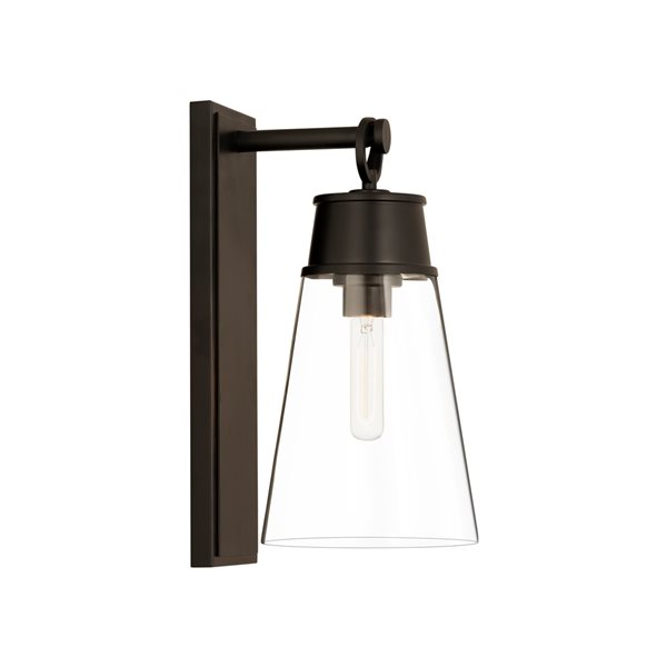 Z-Lite Wentworth 7.5-in W 1-Light Matte Black Transitional Wall Sconce