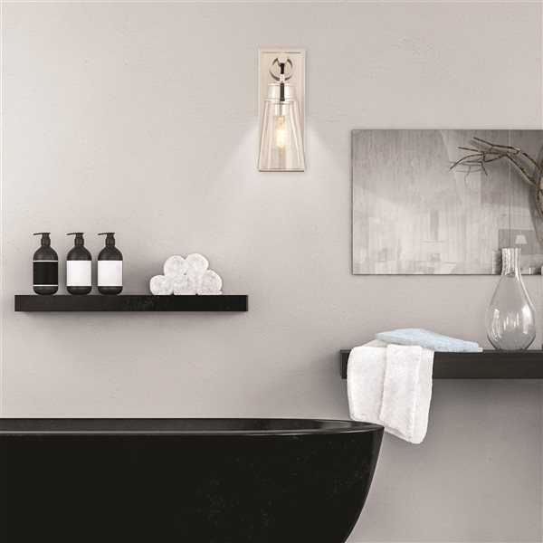 Z-Lite Wentworth 4.5-in W 1-Light Polished Nickel Transitional Wall Sconce