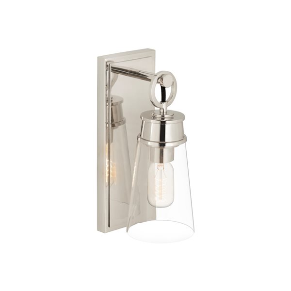 Z-Lite Wentworth 4.5-in W 1-Light Polished Nickel Transitional Wall Sconce