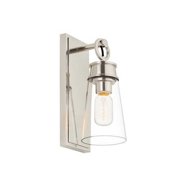 Z-Lite Wentworth 4.5-in W 1-Light Polished Nickel Transitional Wall Sconce