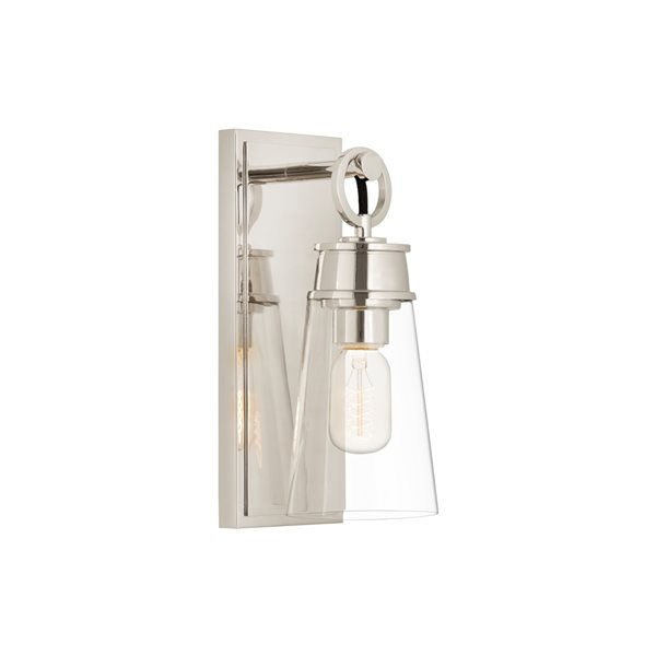 Z-Lite Wentworth 4.5-in W 1-Light Polished Nickel Transitional Wall Sconce