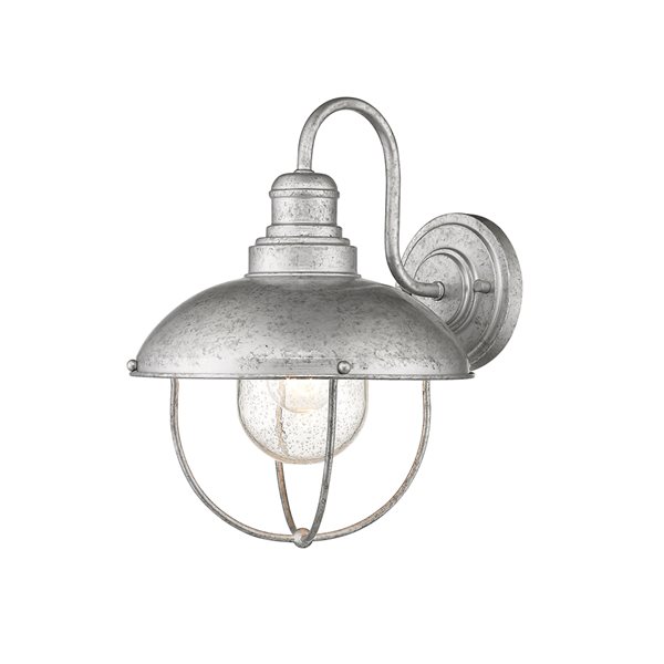 Z-Lite Ansel 14-in H Galvanized Hardwired Medium Base (E-26) Outdoor Wall Light