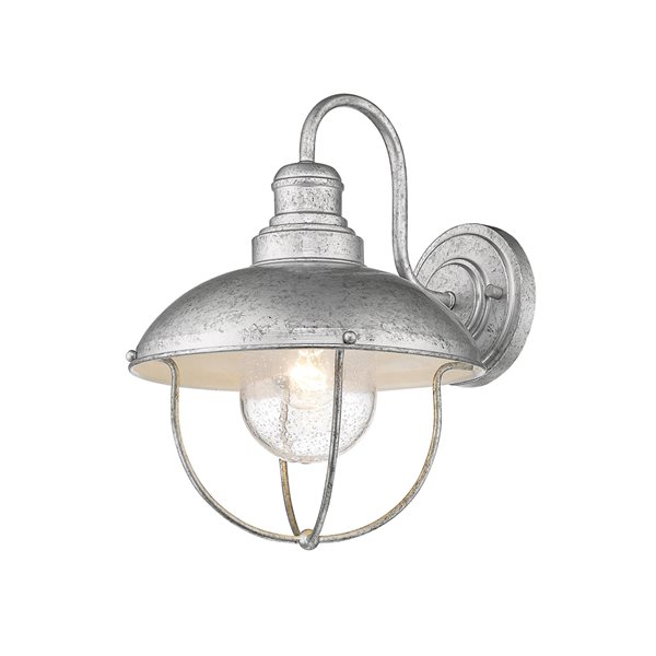 Z-Lite Ansel 14-in H Galvanized Hardwired Medium Base (E-26) Outdoor Wall Light