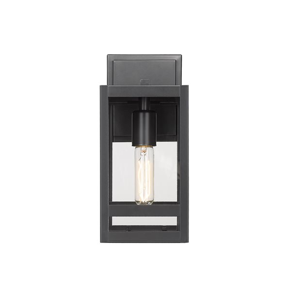 Z-Lite Nuri 13.5-in H Black Hardwired Medium Base (E-26) Outdoor Wall Light