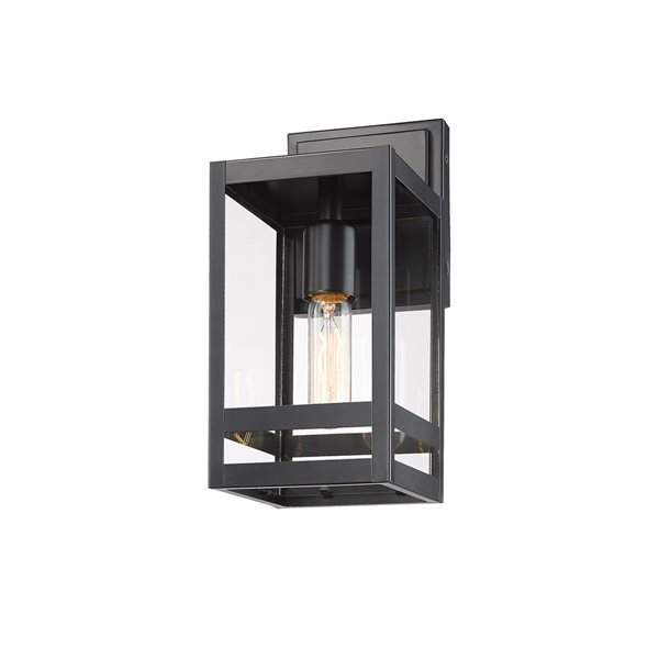 Z-Lite Nuri 13.5-in H Black Hardwired Medium Base (E-26) Outdoor Wall Light