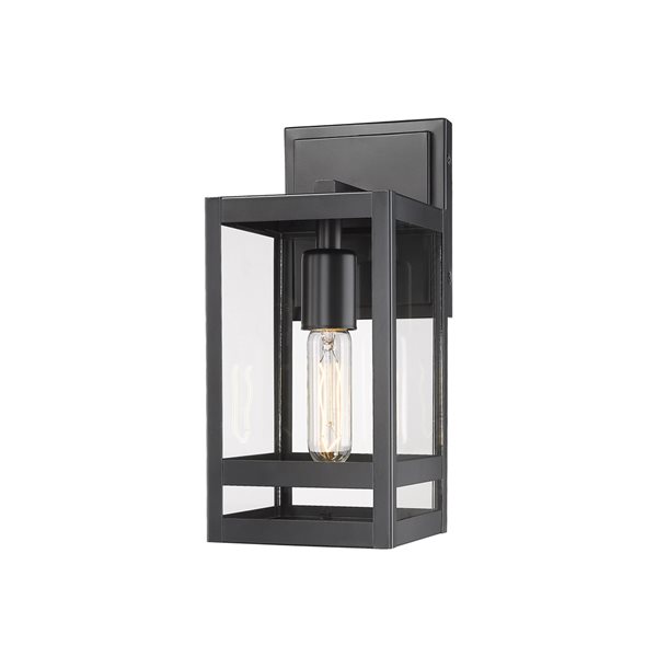 Z-Lite Nuri 13.5-in H Black Hardwired Medium Base (E-26) Outdoor Wall Light