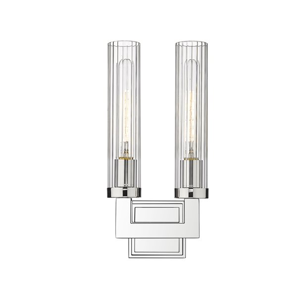 Z-Lite Beau 3.75-in W 2-Light Polished Nickel Transitional Wall Sconce