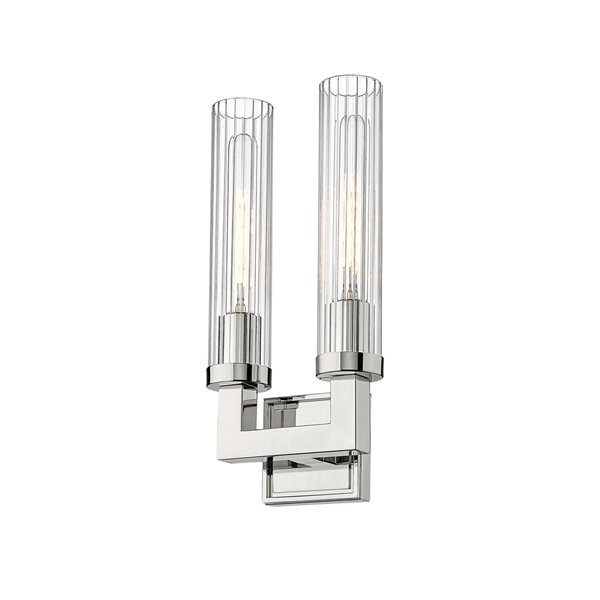 Z-Lite Beau 3.75-in W 2-Light Polished Nickel Transitional Wall Sconce