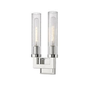 Z-Lite Beau 3.75-in W 2-Light Polished Nickel Transitional Wall Sconce