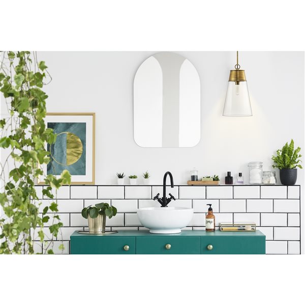 Z-Lite Wentworth Rubbed Brass Transitional Clear Glass Cylinder Halogen Medium (10-22-in) Pendant Light