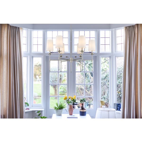 Z-Lite Emily 6-Light Brushed Nickel Transitional Chandelier