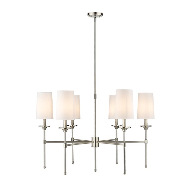 Z-Lite Emily 6-Light Brushed Nickel Transitional Chandelier